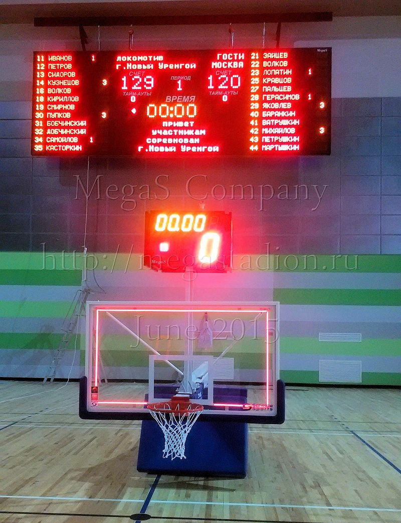 Судейская система информационных табло для баскетбола в новом СОК г. Новый Уреногой