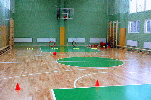 спортивный паркет СПОРТ БМ в школьном спортзале
